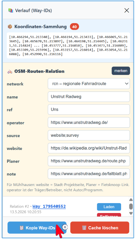 OSM Relationsinfo und Tags